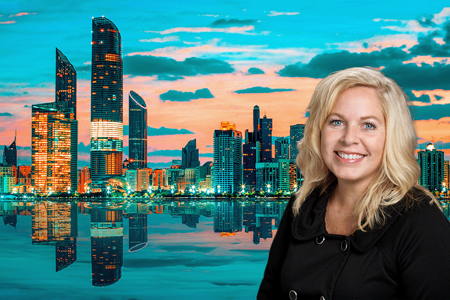 Jennifer Curry and Dubai background