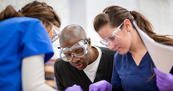 students in lab