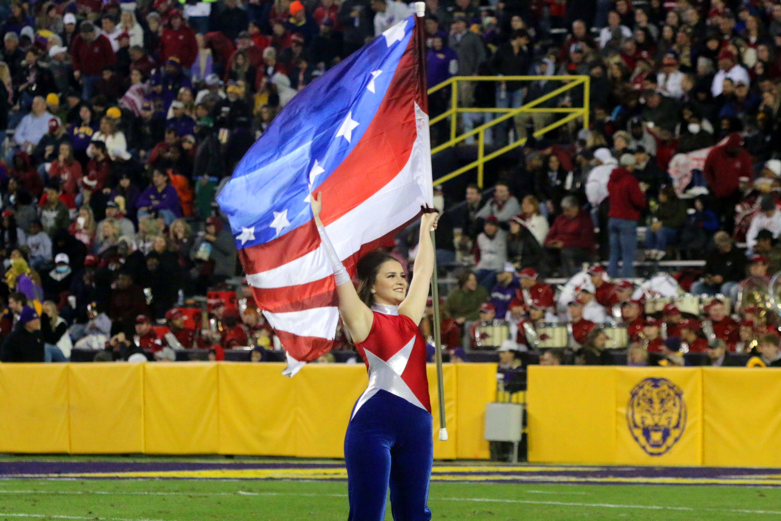 colorguard member performing