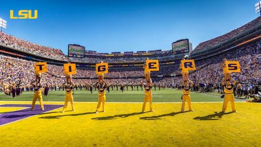 Cheerleaders in Tiger Stadium