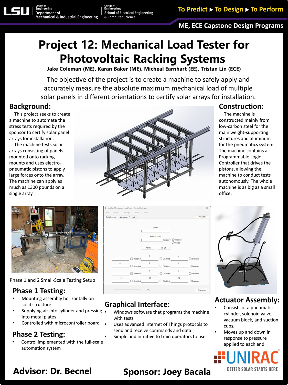 Project 12: Mechanical Load Tester for Photovoltaic Racking Systems (2024)