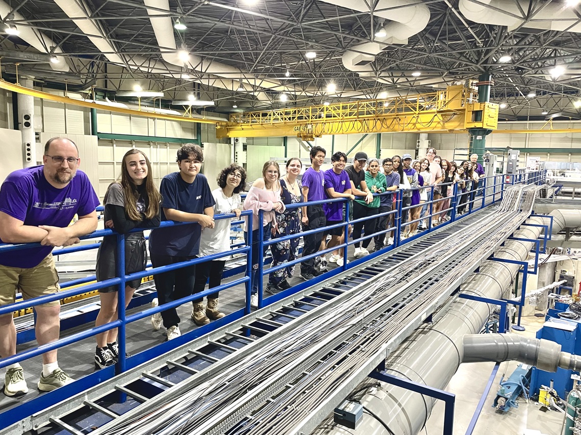 Students touring a research facility