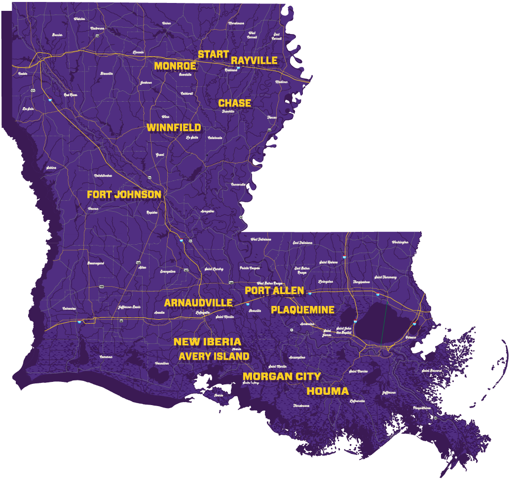 Bus tour map showing the stops